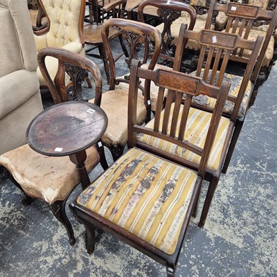 Lot 1086 - Two pairs of dining chairs and plant stand.