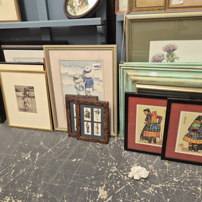 Lot 1433 - A selection of decorative prints and paintings.