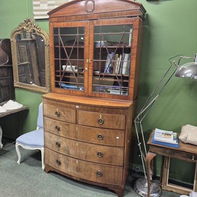 Lot 1488 - A late Georgian mahogany bowfront chest of...