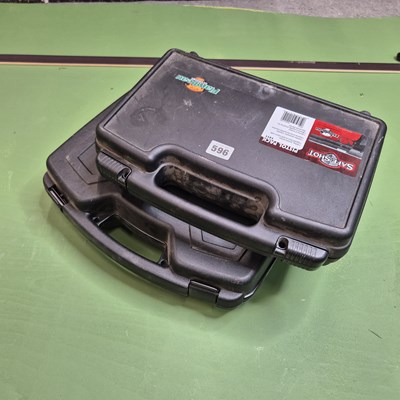 Lot 596 - Three Hard shell padded pistol transit cases.