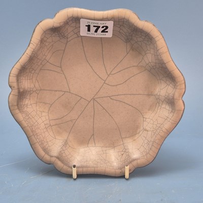 Lot 172 - A Chinese mushroom glazed crackleware lotus...