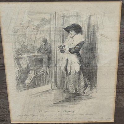 Lot 257a - A pencil sketch of a lady dated 1905