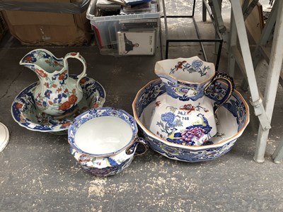 Lot 748 - A Mason's ironstone wash jug and bowl, a...