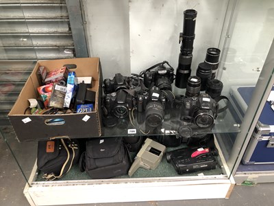 Lot 786 - Lumix and Nikon cameras, lenses and cases with...