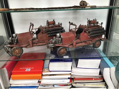 Lot 859 - Two tinplate scale model vintage fire engines