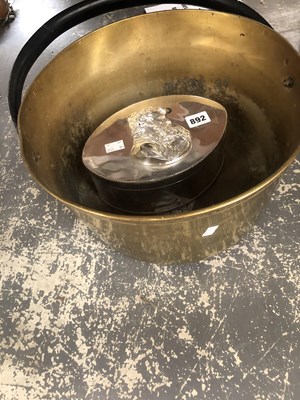 Lot 892 - A brass jam pan together with an electroplate...