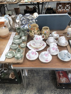 Lot 905 - Wedgwood green jasper wares, Duchess and other...