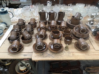 Lot 929 - A Wedgwood Pennine pattern brown glazed...