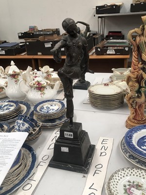 Lot 1149 - After Barye, an Art Deco style bronze dancer