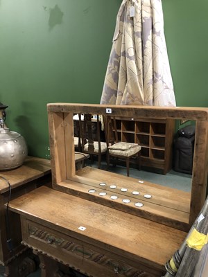 Lot 8 - A pine framed rectangular mirror lit by fiver...