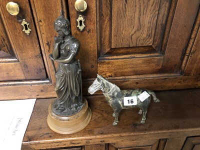 Lot 16 - A Chinese bronze model of a horse together...