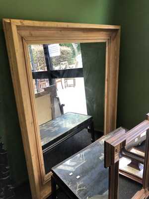 Lot 54 - A pine framed rectangular mirror.   157 x 134cms.