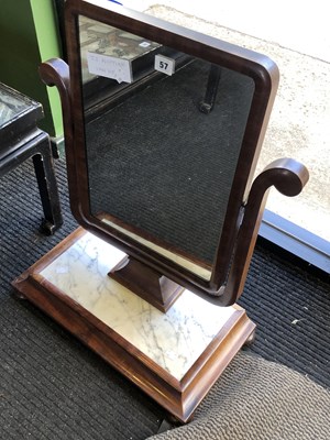 Lot 57 - A mahogany dressing table mirror, the...