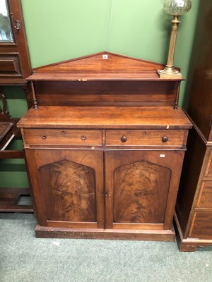 Lot 66 - A Victorian mahogany credenza, the base with...