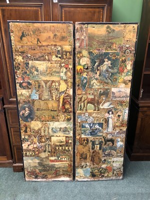 Lot 69 - A Victorian scrapwork two fold screen