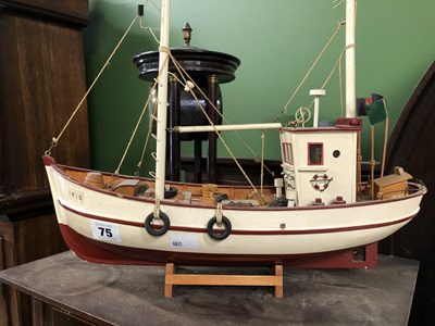 Lot 75 - A scale model fishing boat 'Iris' together...