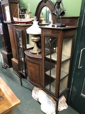 Lot 78 - An Edwardian line inlaid mahogany mirror...