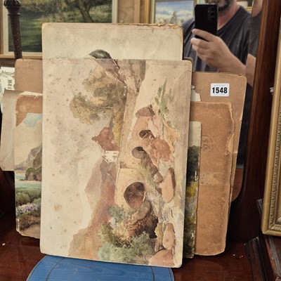 Lot 1548 - Various antique and later watercolours and...