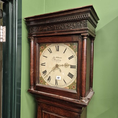 Lot 87 - A late Georgian country oak cased 30-hour...