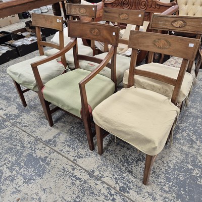 Lot 89 - A Set of six George IV mahogany and inlaid...