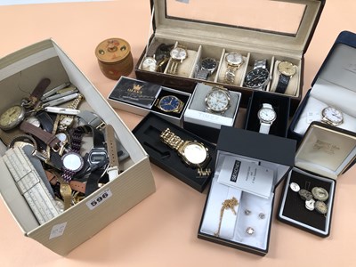 Lot 596 - Wrist watches and pocket watches, including a...