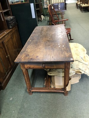 Lot 85 - Small pine antique refectory style table with...