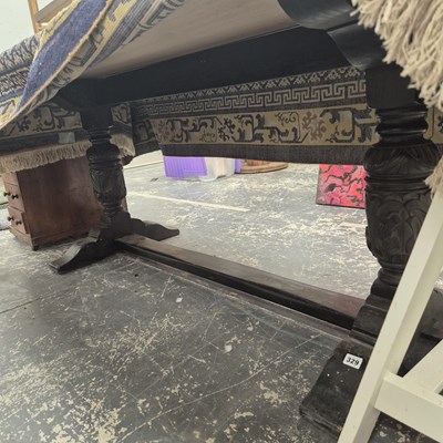 Lot 329 - An oak refectory table base with later top