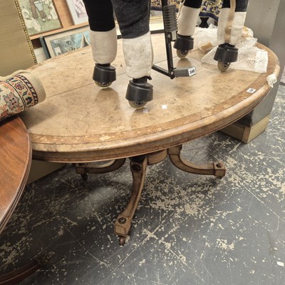 Lot 339 - A Victorian walnut oval breakfast table.