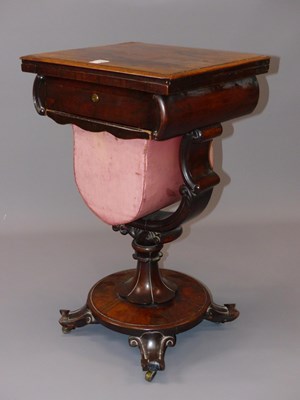 Lot 1535 - A Victorian rosewood work and games table with...