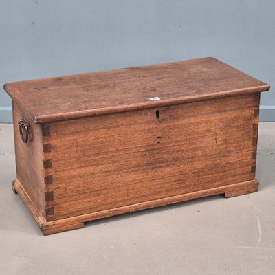 Lot 78 - An antique hardwood colonial chest with...