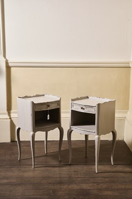 Lot 14 - Pair of Painted French Style Bedside Cabinets...