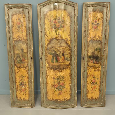 Lot 72 - Three antique-shaped panels decorated to match...
