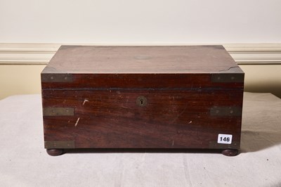 Lot 146 - A 19th-century brass-bound colonial rosewood...