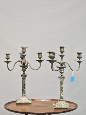 Lot 73 - A pair of late Victorian silver plate four...