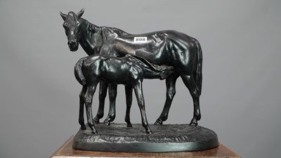 Lot 808 - A 1970 Soviet Russian iron group of a mare and...