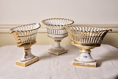 Lot 134 - A group of three antique French Paris comports,...