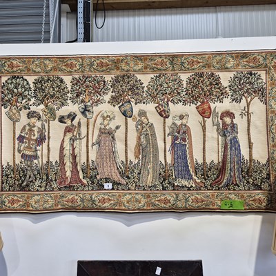 Lot 1 - A classical style tapestry type small banner....