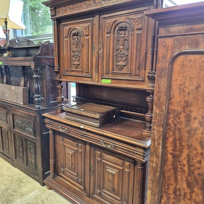 Lot 19 - A Large french walnut side cabinet /server 140...