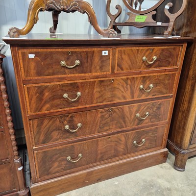Lot 30 - An Edwardian mahogany and inlaid chest of five...