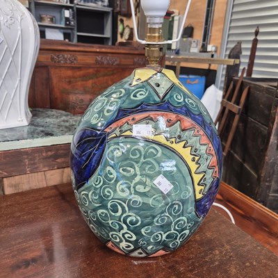 Lot 170 - An art pottery table lamp and another (2)