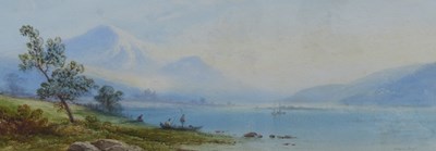 Lot 1722 - Edwin W Earp ( 1851-1945), fishing from a lake...