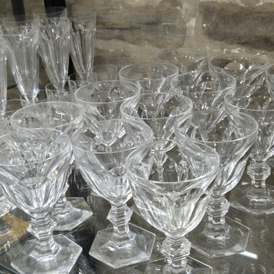 Lot 884 - An extensive Baccarat cut glass drinking set,...
