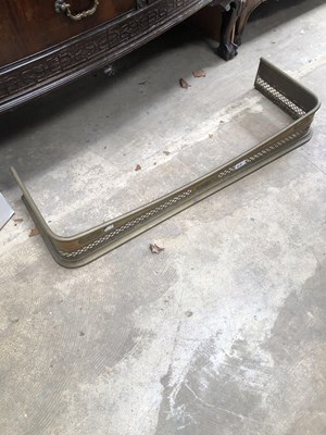 Lot 6A - Brass fire fender. H 13 W 92 D 31cms