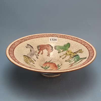 Lot 1724 - A Chinese crackleware bowl, the interior...