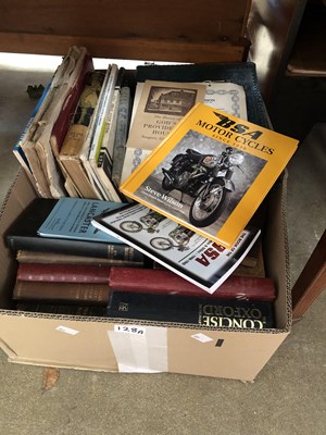 Lot 128A - Box of books on motor cycles etc