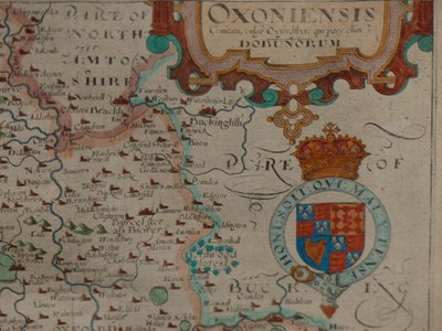 Lot 17 - An early hand coloured map of Oxfordshire...