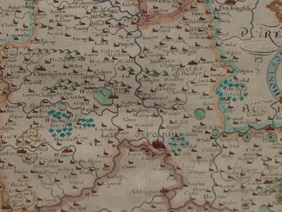 Lot 17 - An early hand coloured map of Oxfordshire...