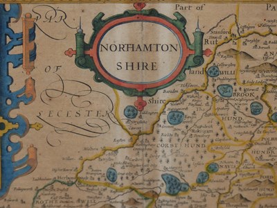 Lot 17 - An early hand coloured map of Oxfordshire...