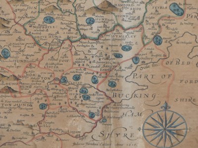 Lot 17 - An early hand coloured map of Oxfordshire...