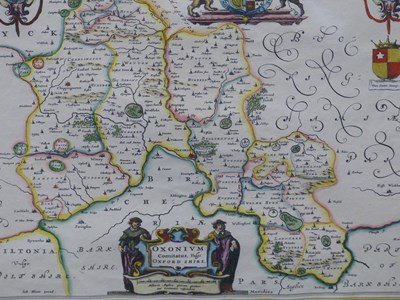 Lot 17 - An early hand coloured map of Oxfordshire...